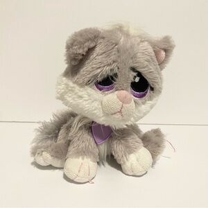 Rescue Pets Cat Plush Grey Kitty Stuffed Animal 6” Toy Sad Face Mystery Tabby